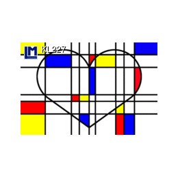 Postal animada 3D  HEART MONDRIAN STYLE