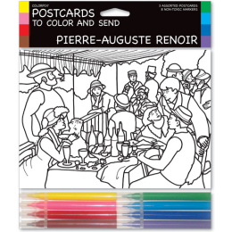 Tarjetas coloreables - PIERRE AUGUSTE RENOIR (3 UNIDADES)