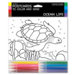 Tarjetas coloreables - OCEAN LIFE (3 UNIDADES)