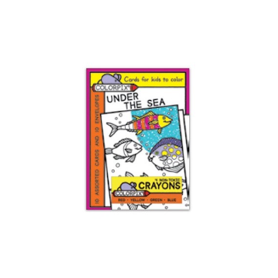 Tarjetas coloreables - UNDER THE SEA (10 UNIDADES)