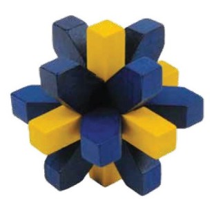 Puzzle - IQ-TEST BAMBOO PUZZLE CRYSTAL COLOUR BLUE - YELLOW