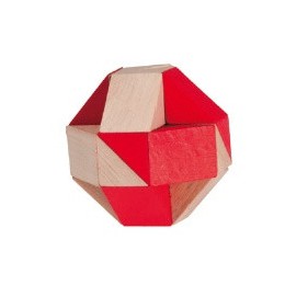 Puzzle - TRIANGLE SNAKE  TWO-COLOR NATUR/RED NATURAL-ROJO