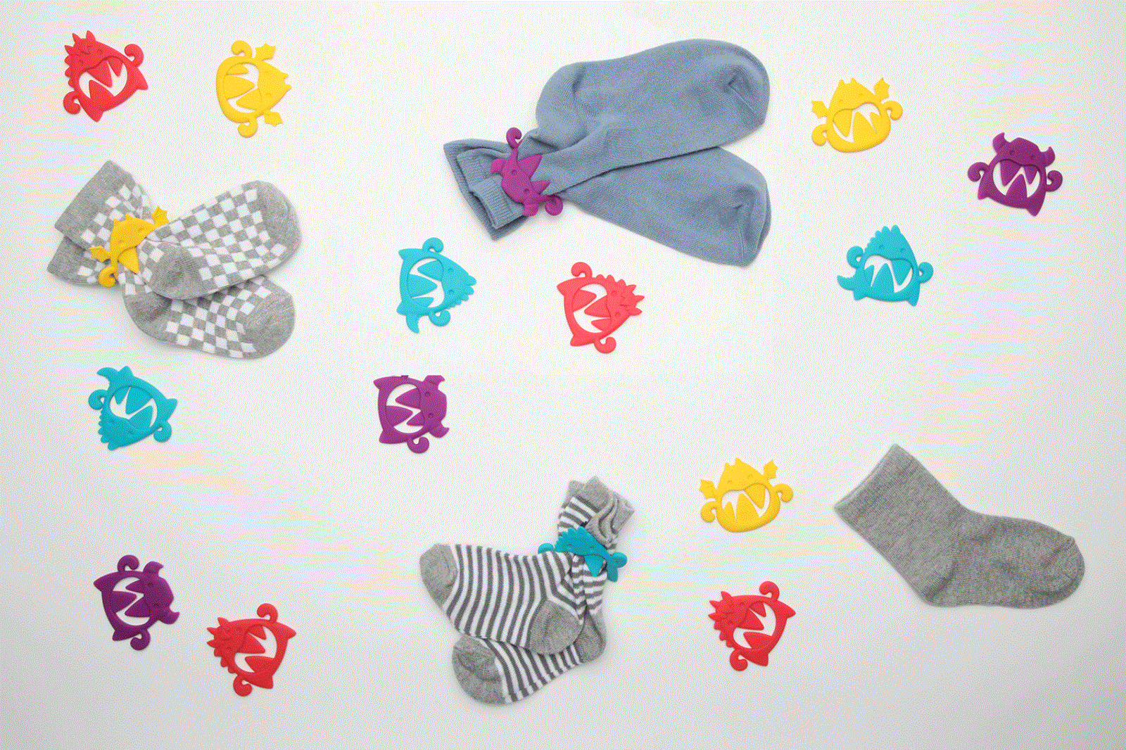 Emparejador de calcetines - SOCK MONSTERS (8 UNIDADES)